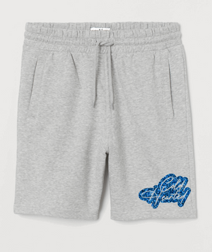 GREY AND BLUE - MEN SWEATSHORTS