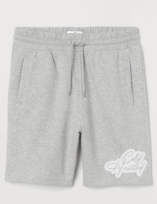 GREY AND WHITE- MEN SWEATSHORTS